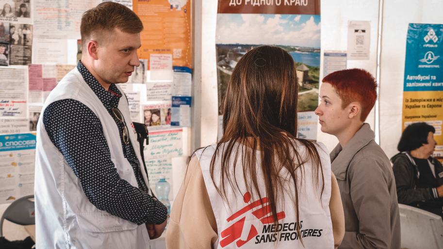 Nos équipes de santé mentale dans un centre d'accueil à Zaporizhzhia.