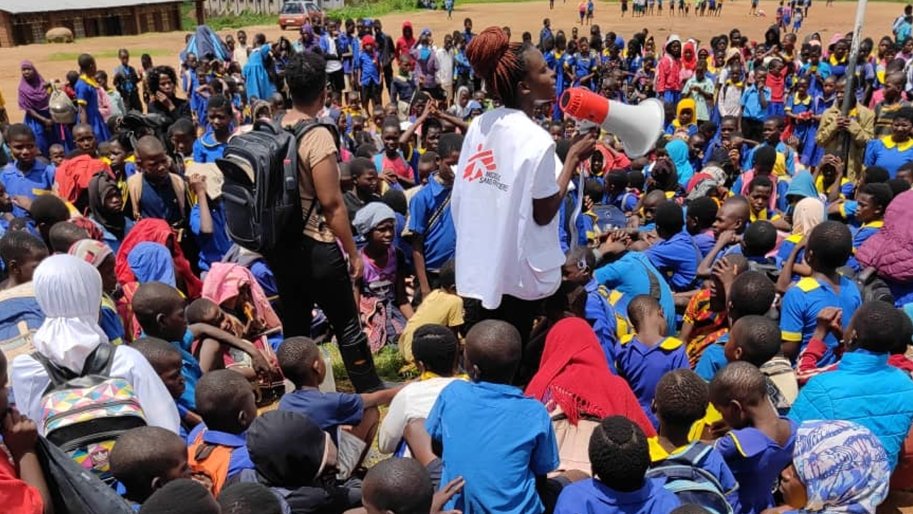 Sensibilisation choléra école. Janvier 2023, Malawi. 