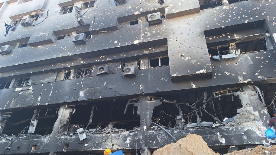 Complexe médical d'Al-Shifa, détruit à la suite d'une opération de 14 jours de l'armée israélienne en son sein. 1er avril 2024.