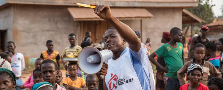 Un agent de promotion de la santé MSF en République centrafricaine.