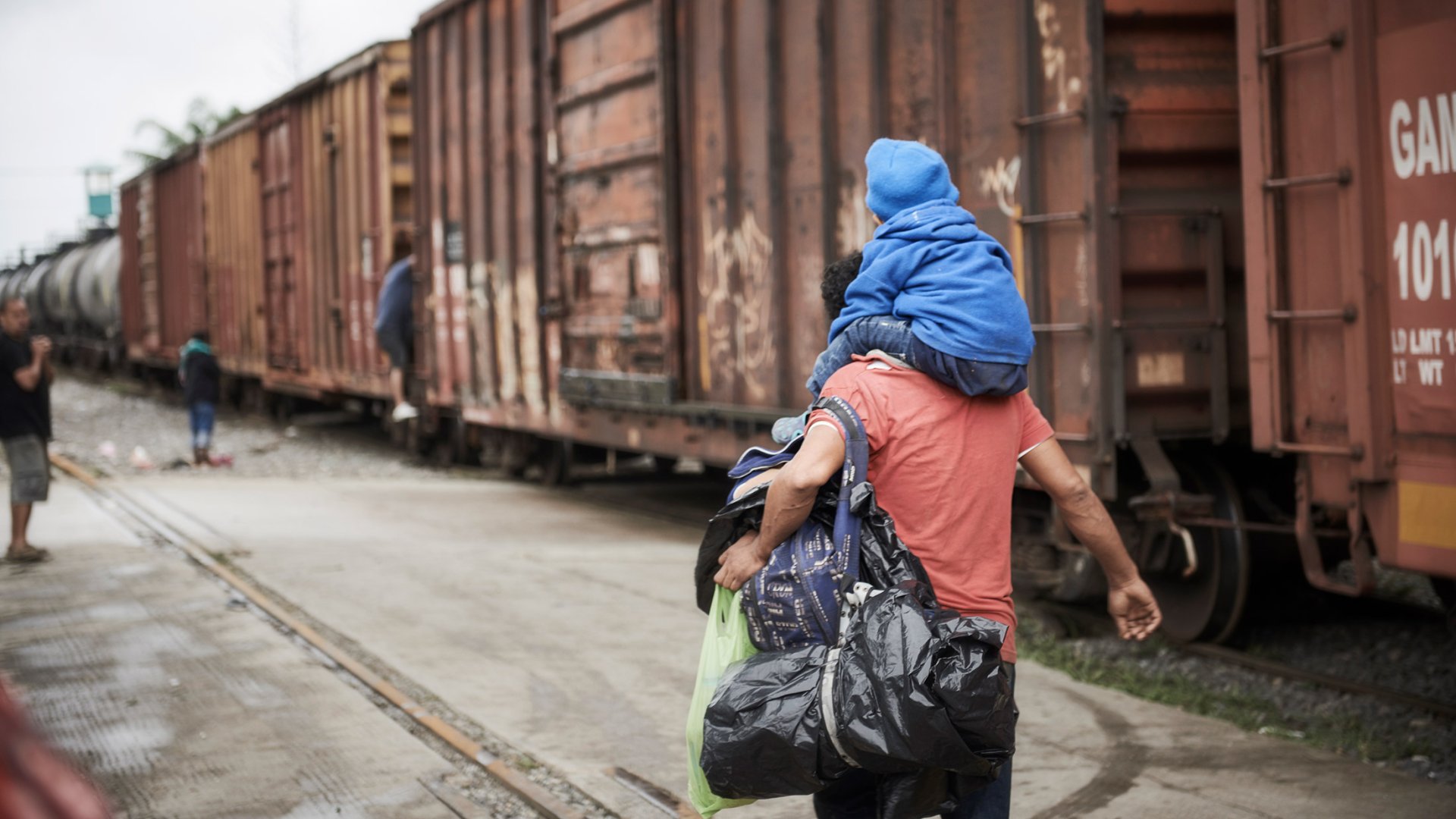 Un homme au Mexique sur la route de la migration, en décembre 2018.