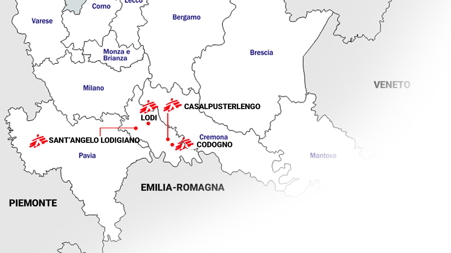 Carte des projets en Italie