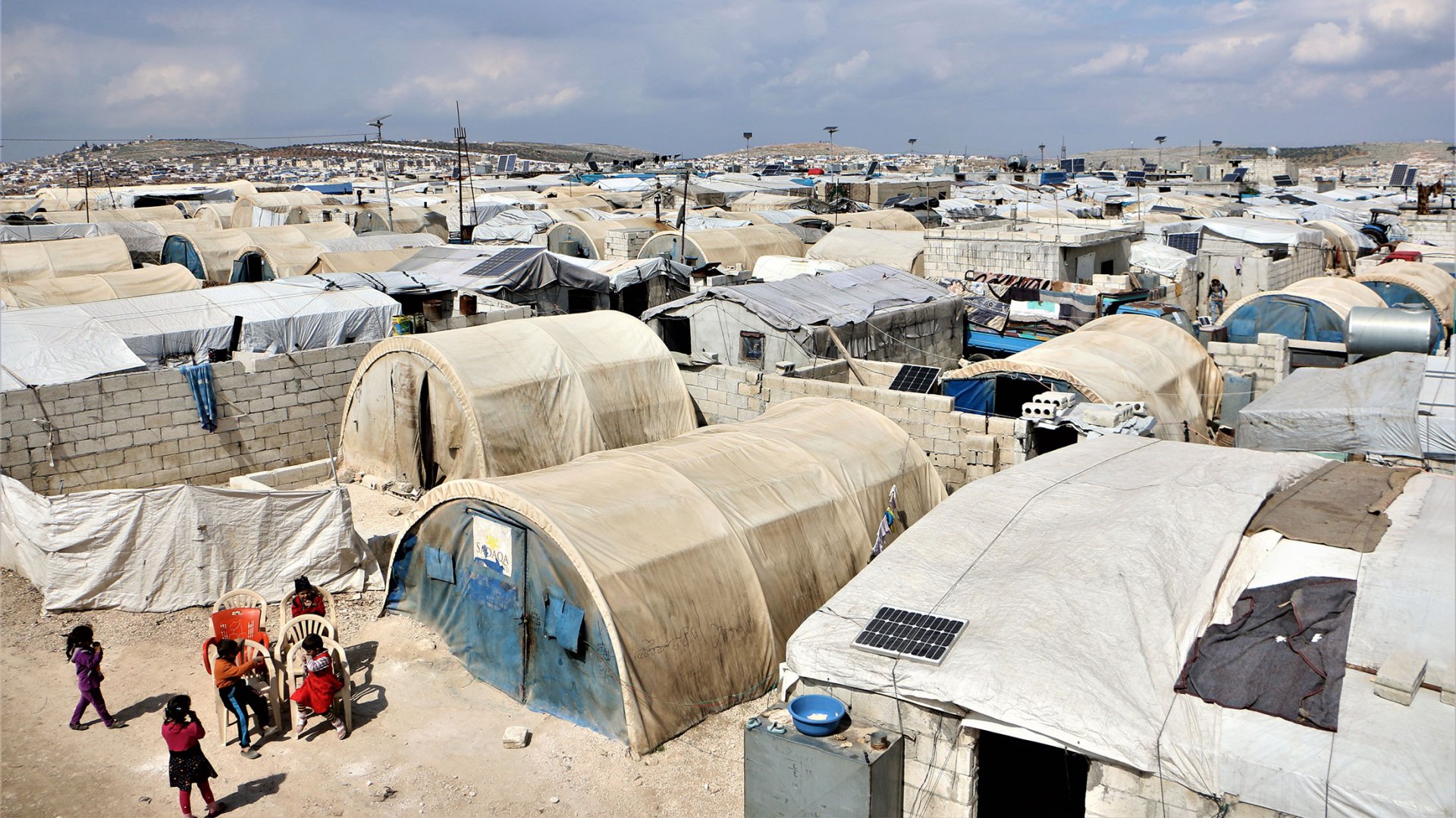 Luftaufnahme des Lagers Abo Obeidah in Deir Hassan, Nordwestsyrien.