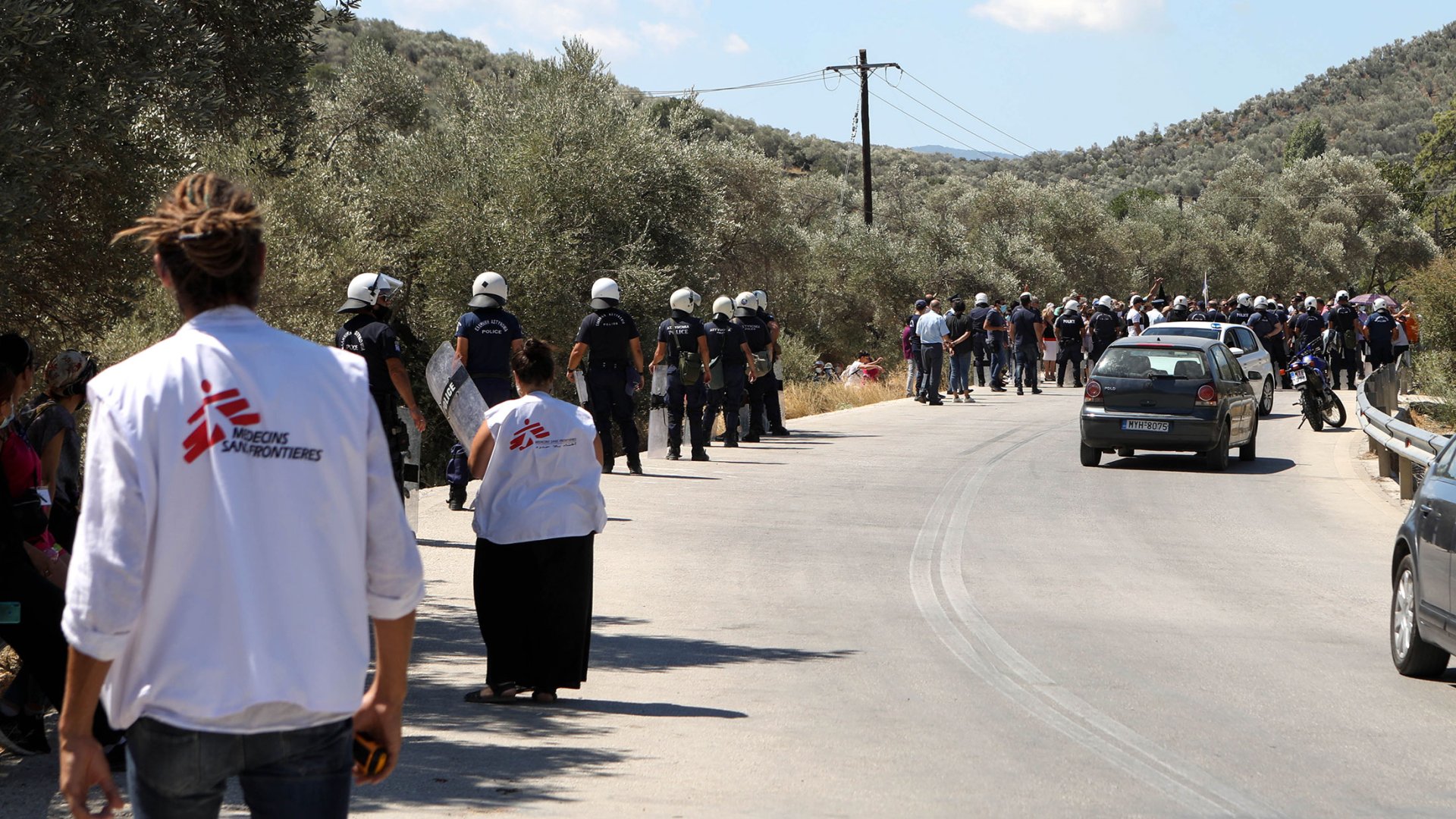 Grosses Polizeiaufgebot auf Lesbos/Moria