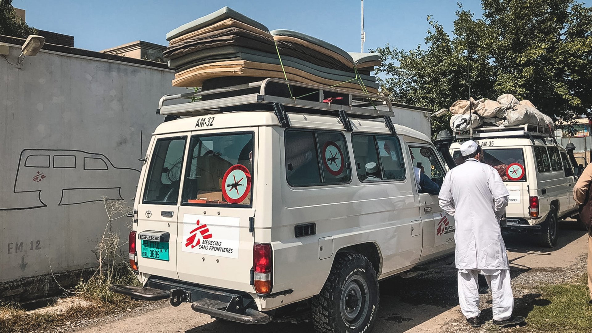 Une voiture MSF, chargée pour rejoindre la province de Paktita.