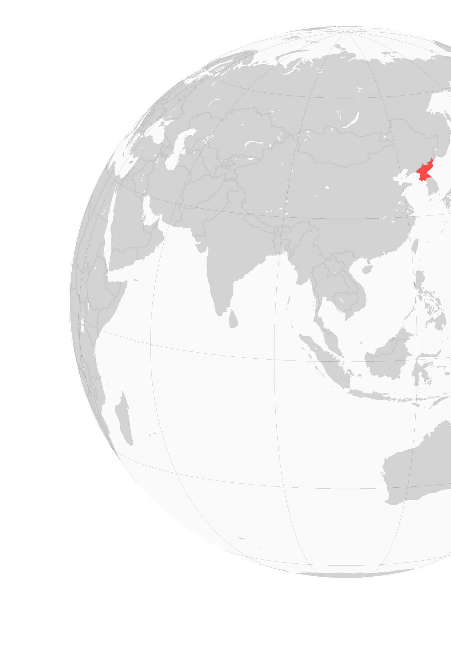 Nordkorea auf der Weltkarte