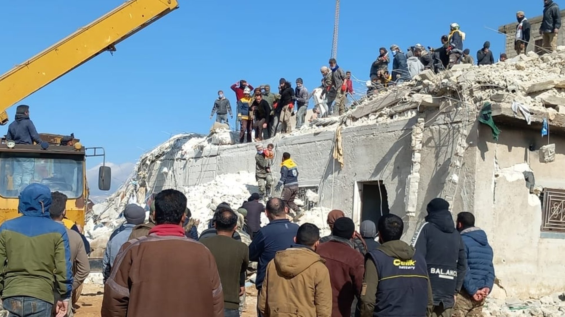 Nothilfe in der Region Atarib im Gouvernement Aleppo. Syrien, Februar 2023.