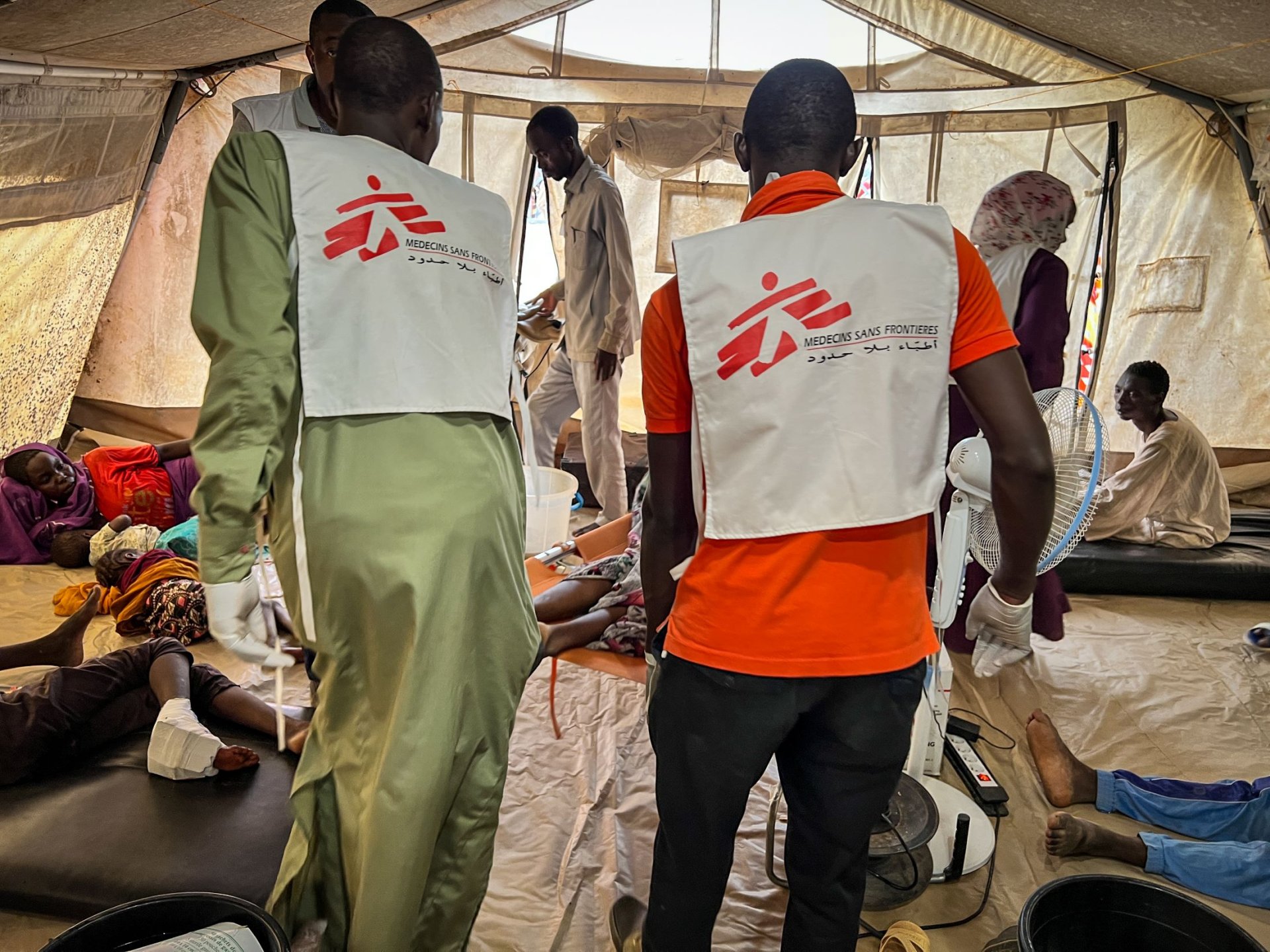 Clinique mobile à Adré, au Tchad, à la frontière avec le Soudan. Soudan/Tchad, 16 juin 2023.