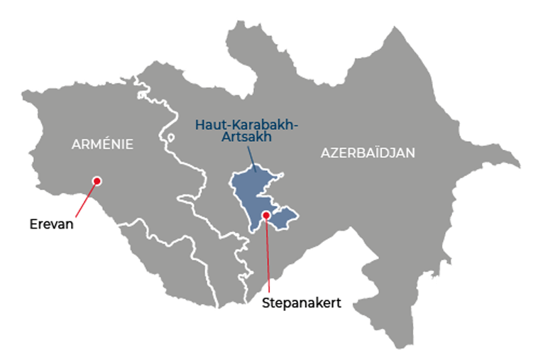 Carte de la région du Haut-Karabakh