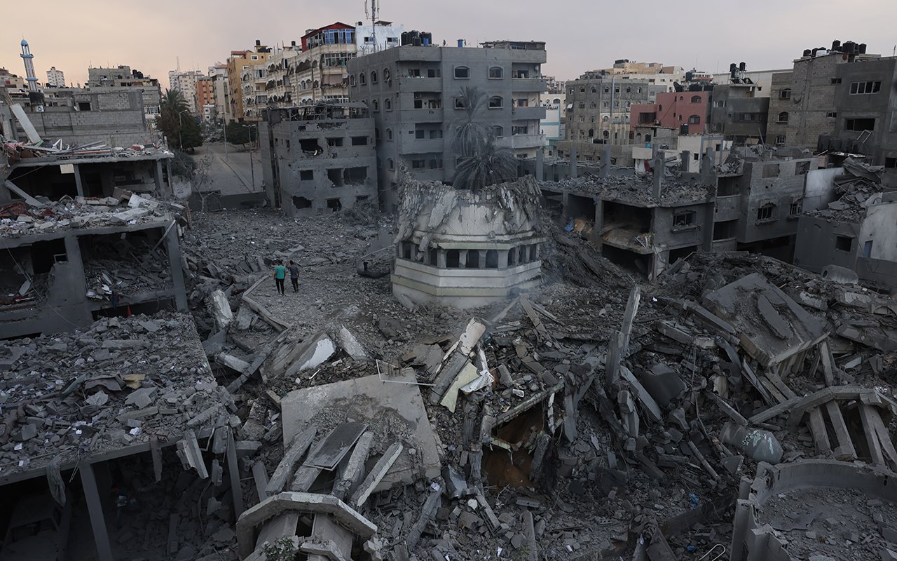 Vue des ruines à Gaza