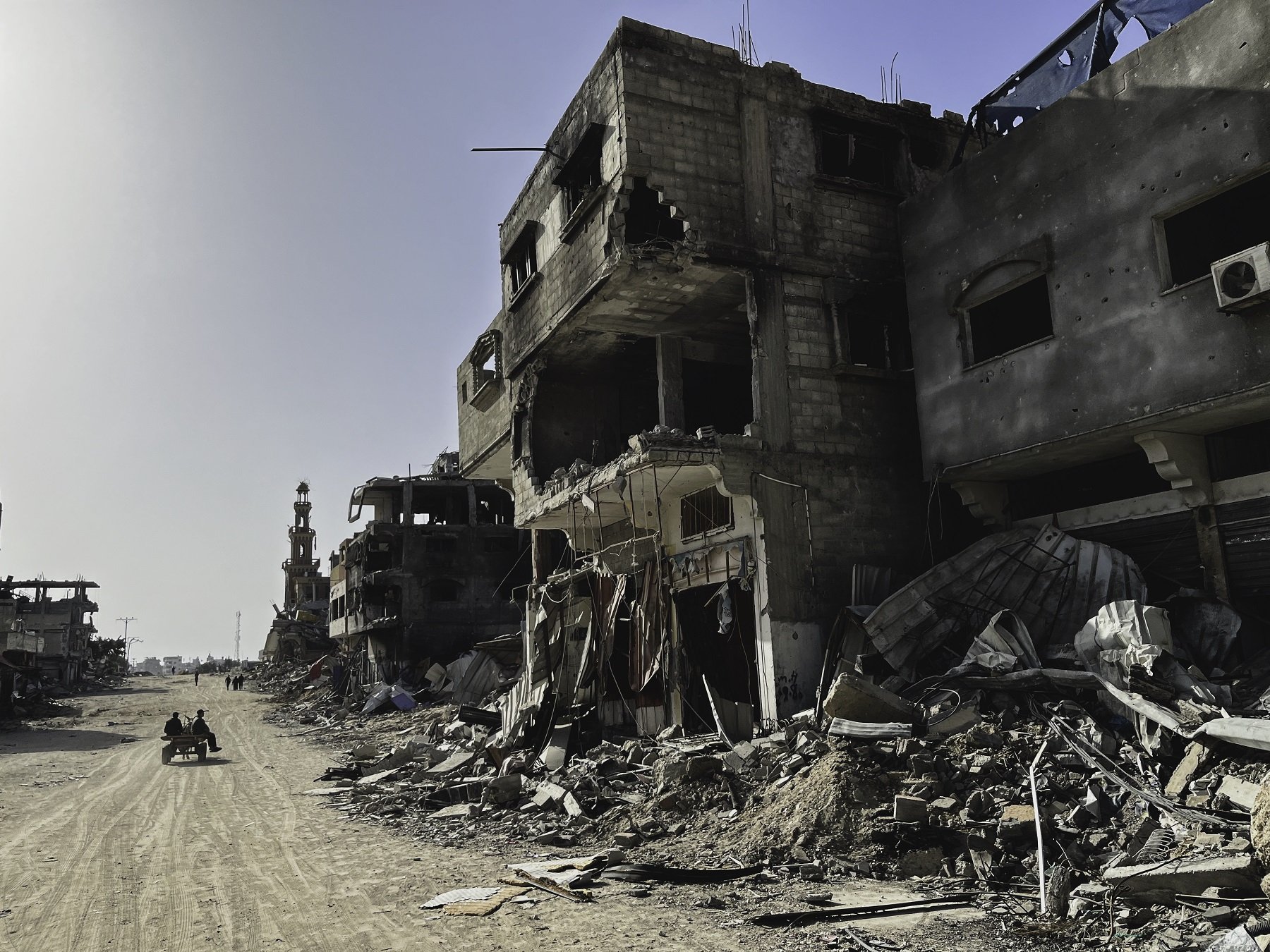Destruction et ruines dans la ville de Khan Younès, dans le sud de la bande de Gaza. 22 avril 2024.