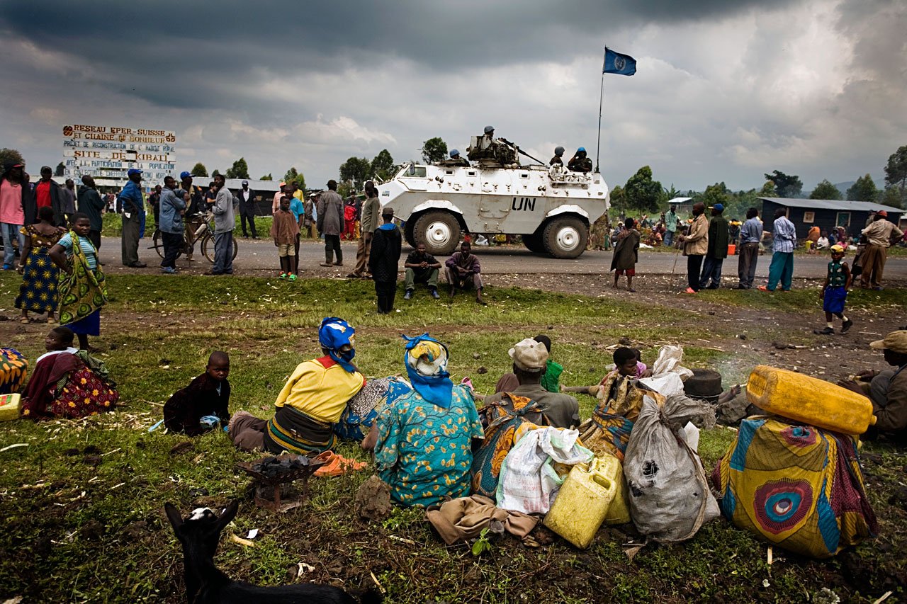 Camp de réfugiés de Kibati à 25 km au nord de Goma. République démocratique du Congo, 2008.