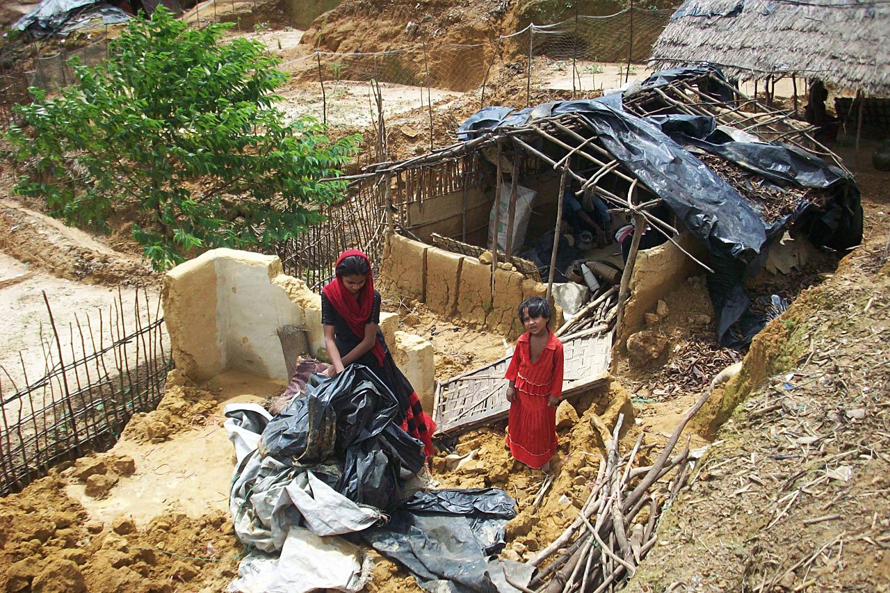 Images de la destruction récente du camps camp de fortune de Kutupalong à Cox’s Bazaar, Bangladesh, 14 juillet 2009.