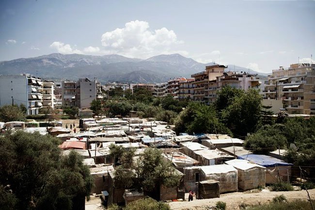 Camp de fortune de Patras, Grèce, 2009.