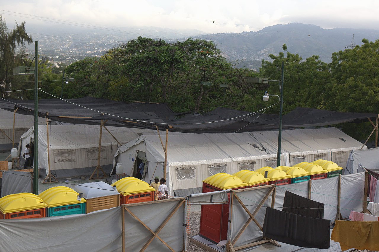 Vue d’ensemble du centre de traitement du cholera MSF dans la commune de Delmas à Port-Au-Prince