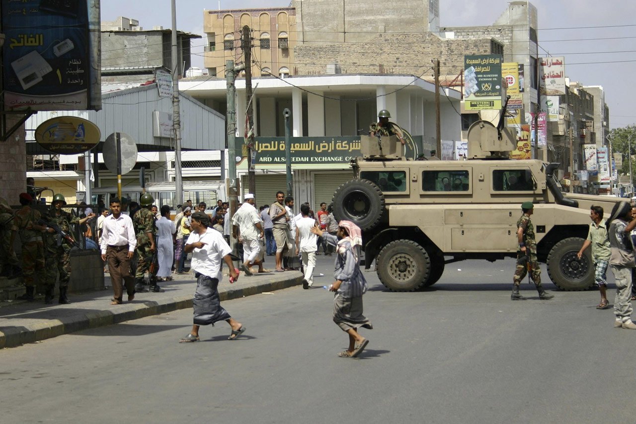 Manifestation contre le gouvernement à Aden au Yémen.