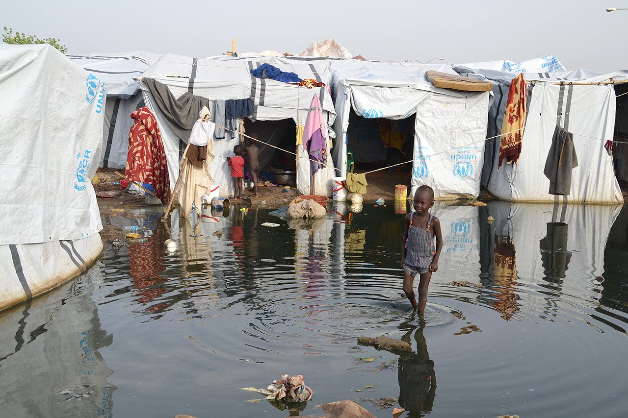 Les pluies ont inondé près de 20% de la zone allouée aux personnes déplacées.