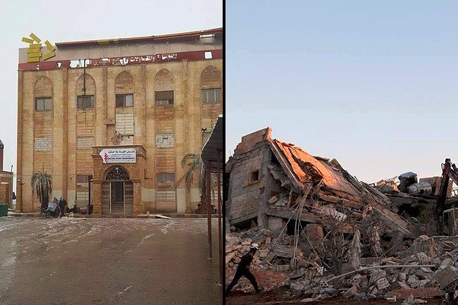 L’hôpital Ma’arat Al Numan soutenu par MSF a été attaqué et détruit le 15 février 2016.