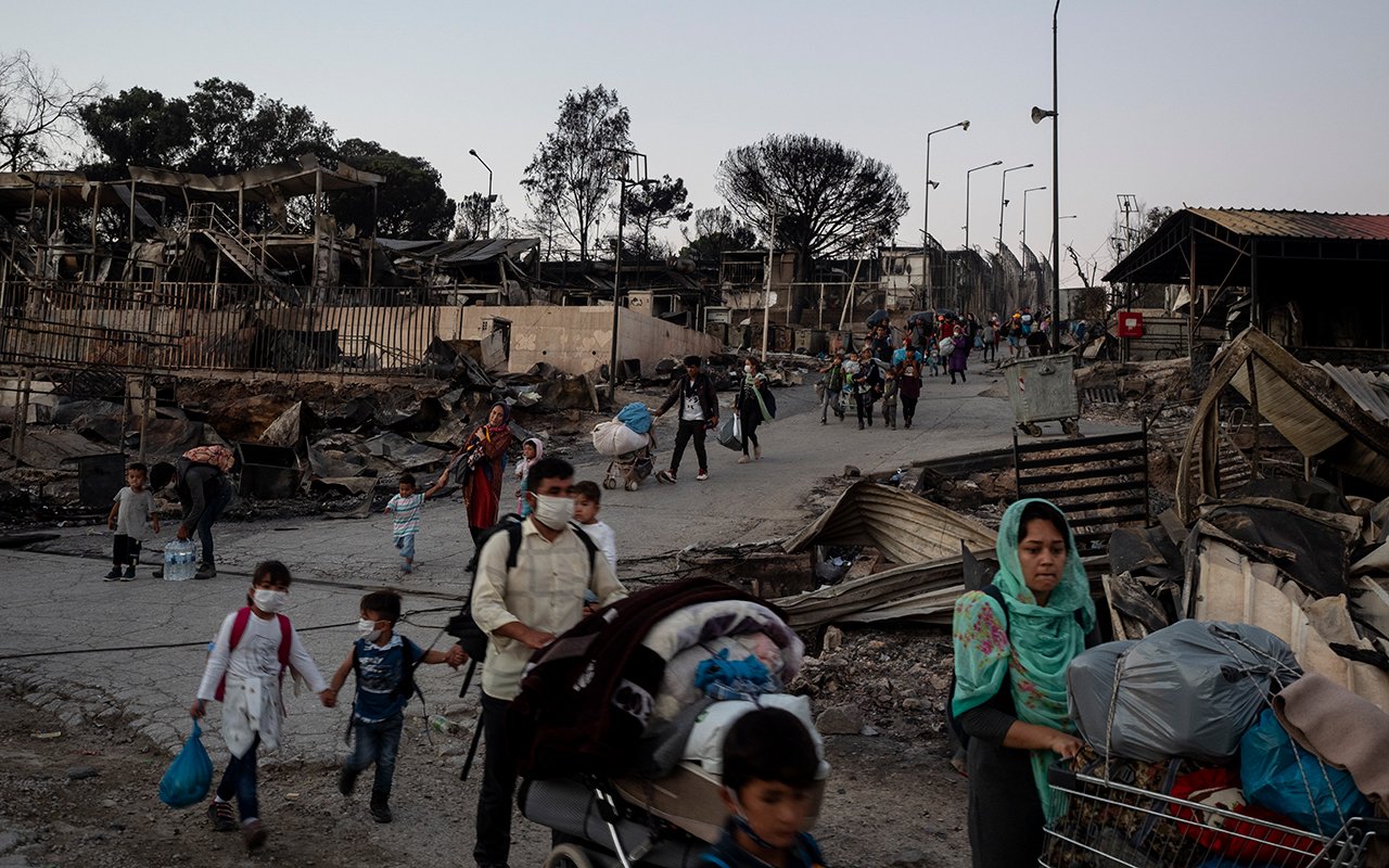 Evacuation du camp de Moria