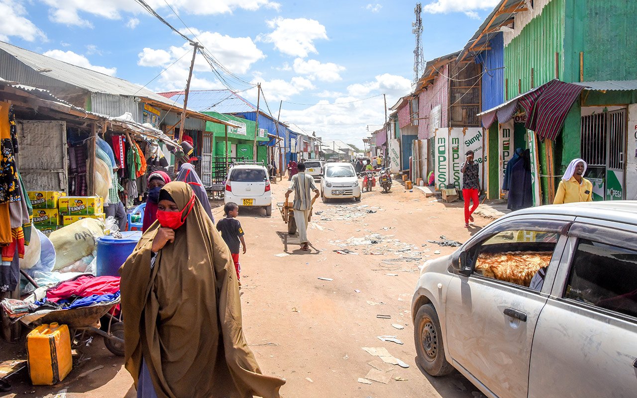 Une rue du marché de Dagahaley