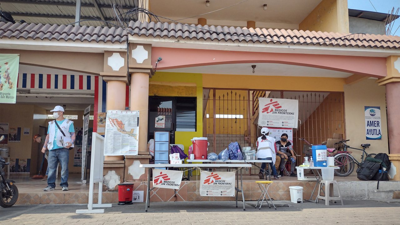La clinique MSF à la station de bus de Tecún Umán.