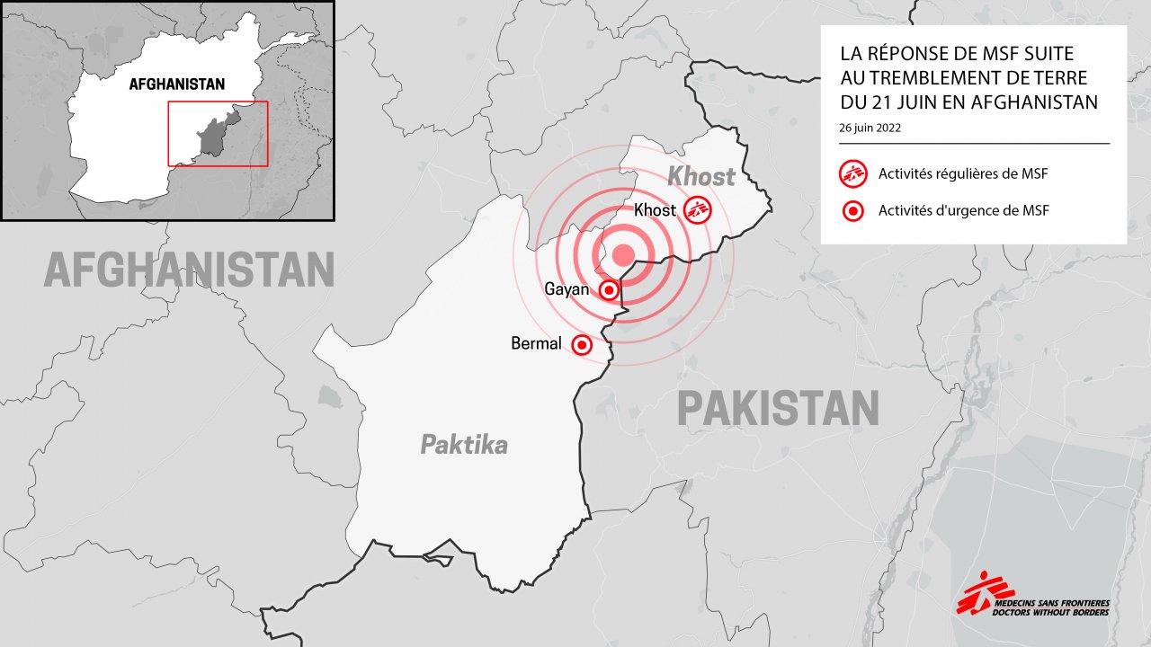 Map du séisme Afghanistan 