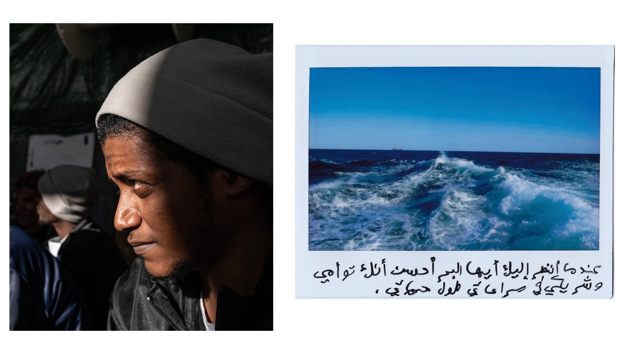 Ahmed, 28 Jahre alt, aus Eritrea, im Sudan geboren. Geo Barents, Januar 2023.