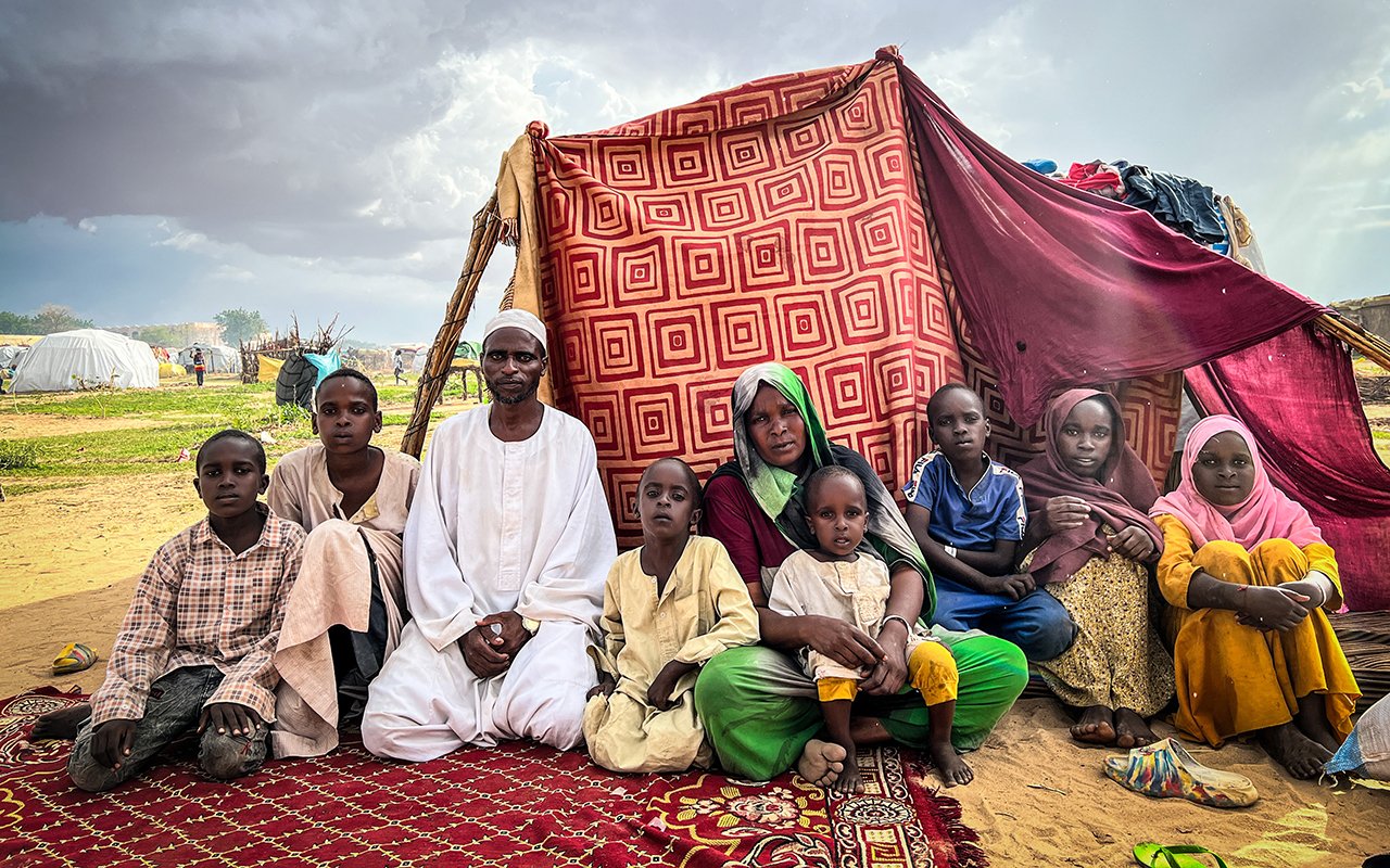 M., 44 ans et sa famille, réfugiés soudanais au Tchad. 15 juin 2023