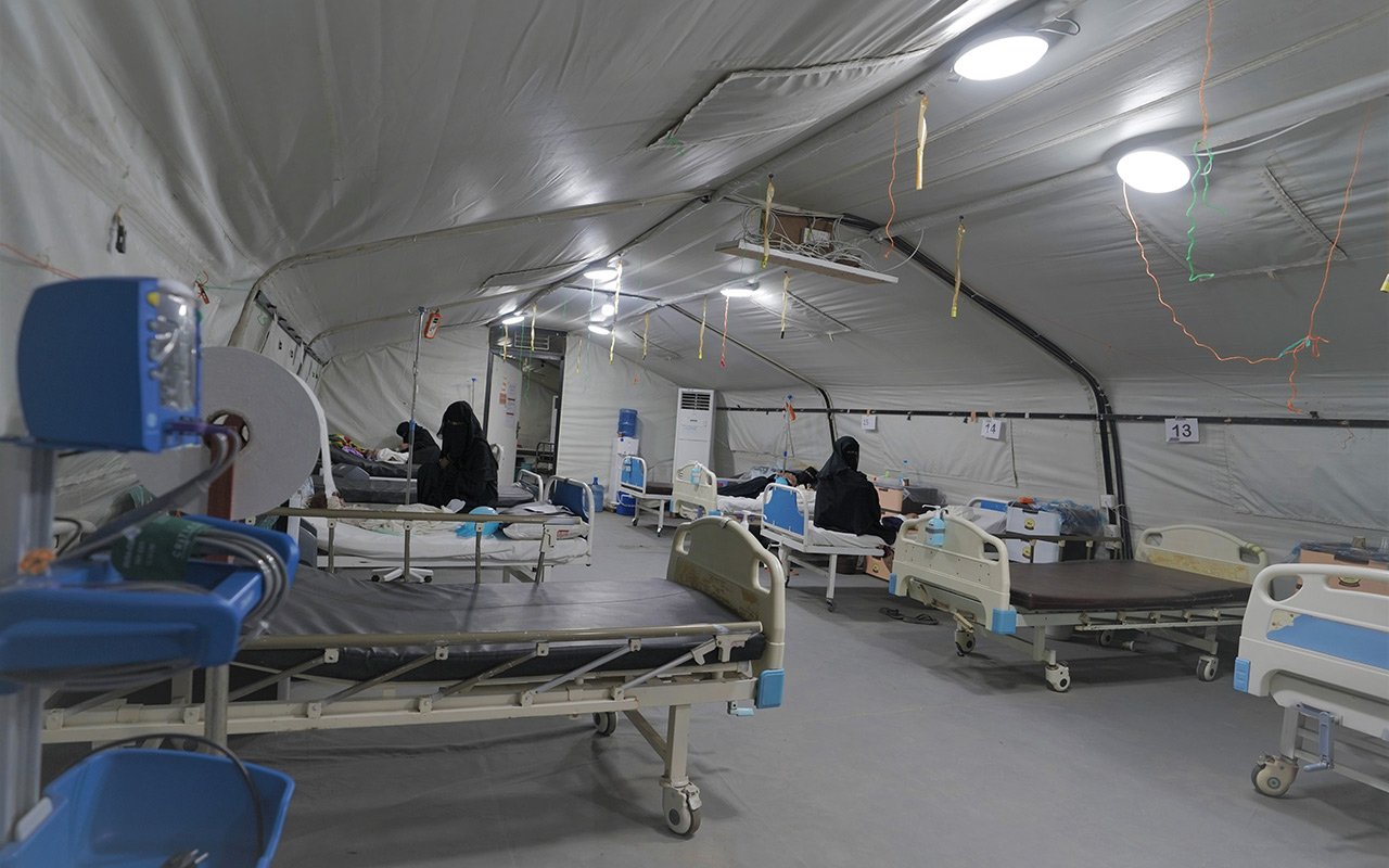 Die Masern-Isolation, die unsere Teams im Trauma-Spital in Mocha eingerichtet haben. Jemen, 9. Juni 2023