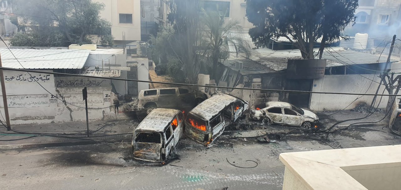 MSF Gaza burnt cars