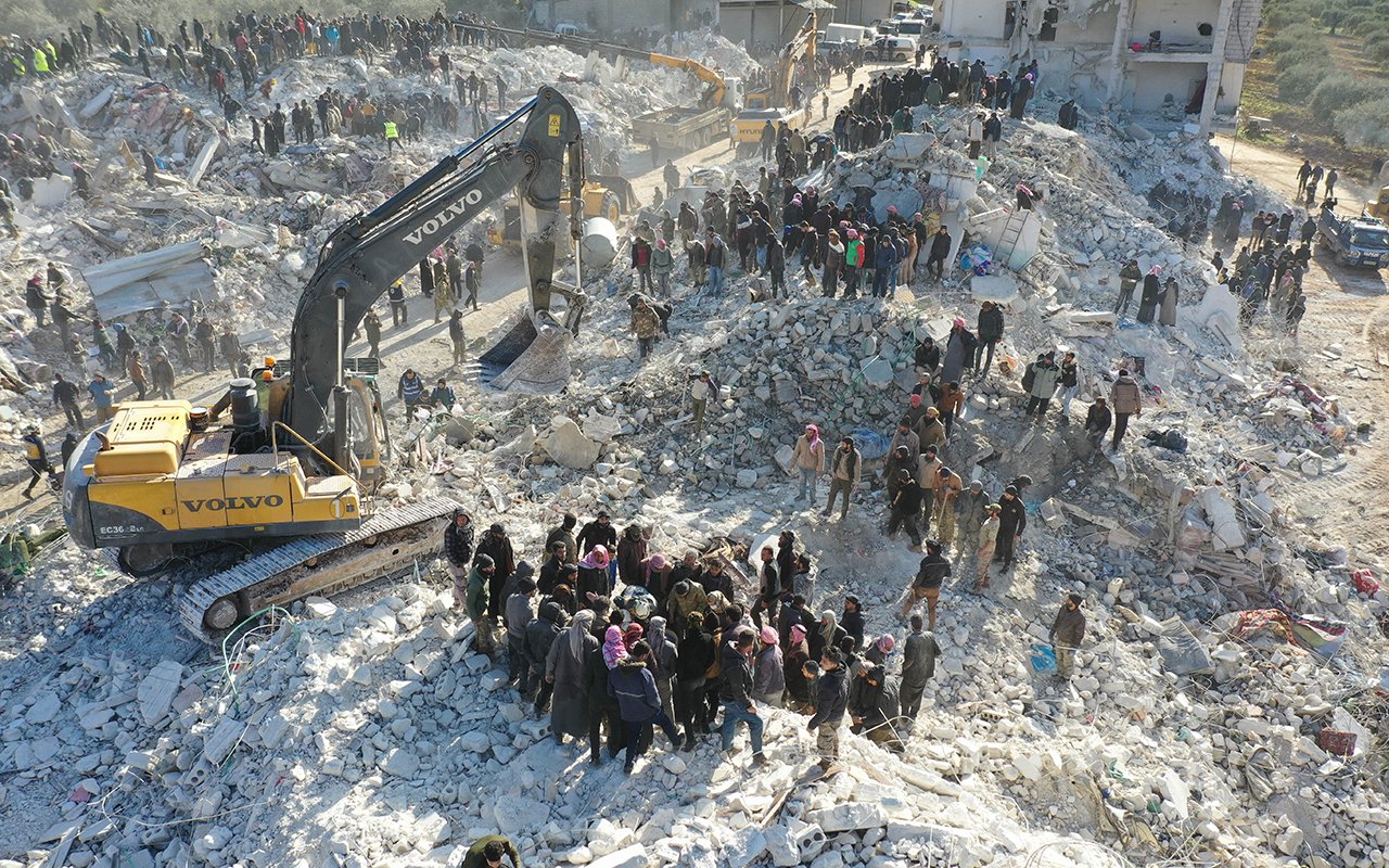 Tremblement de terre à Idlib, nord-ouest de la Syrie, 7 février 2023