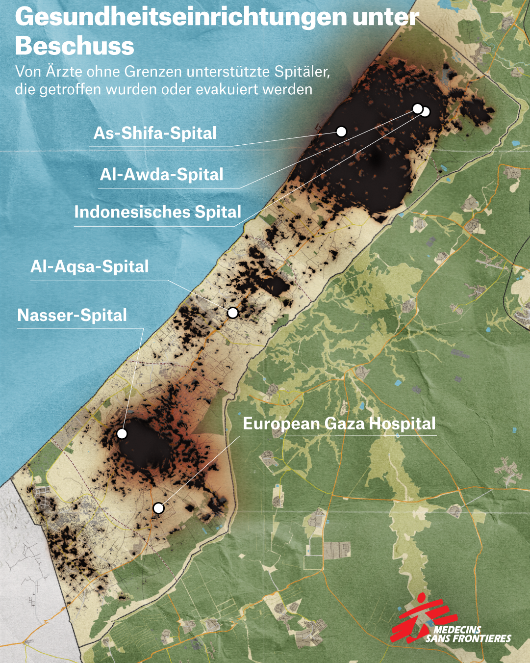 MSF Humanitäre Hilfe Gaza Spital Angriff