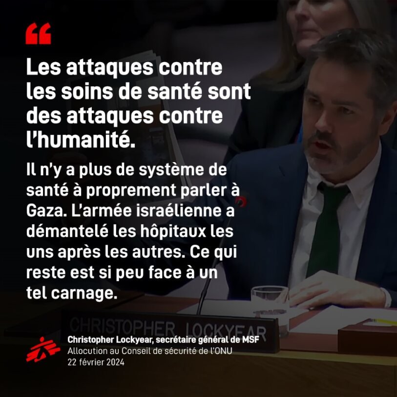 Christopher Lockyear, secrétaire général de MSF cessez-le-feu immédiat et durable à Gaza