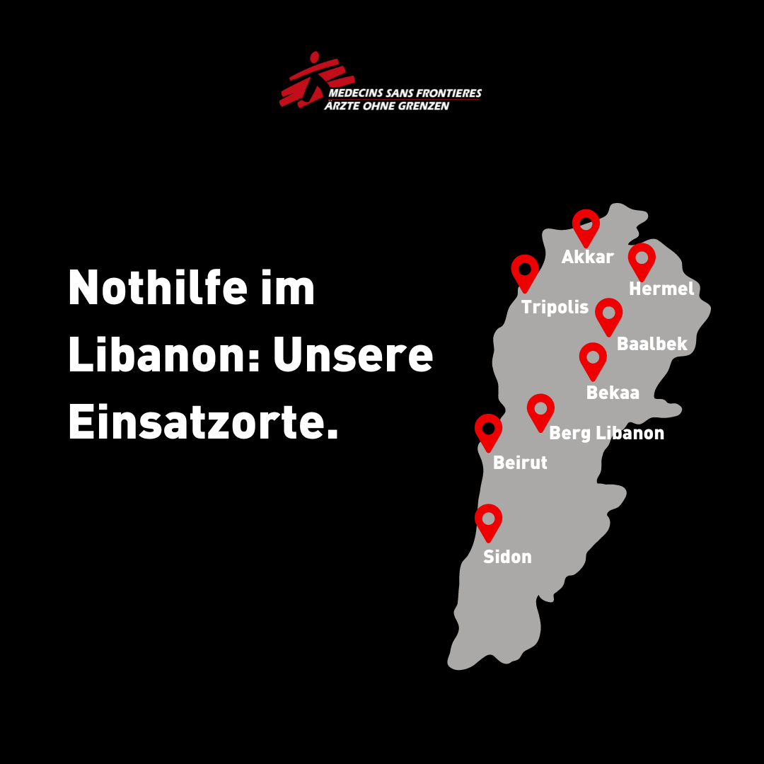 Unsere Nothilfe im Libanon: Einsatzorte