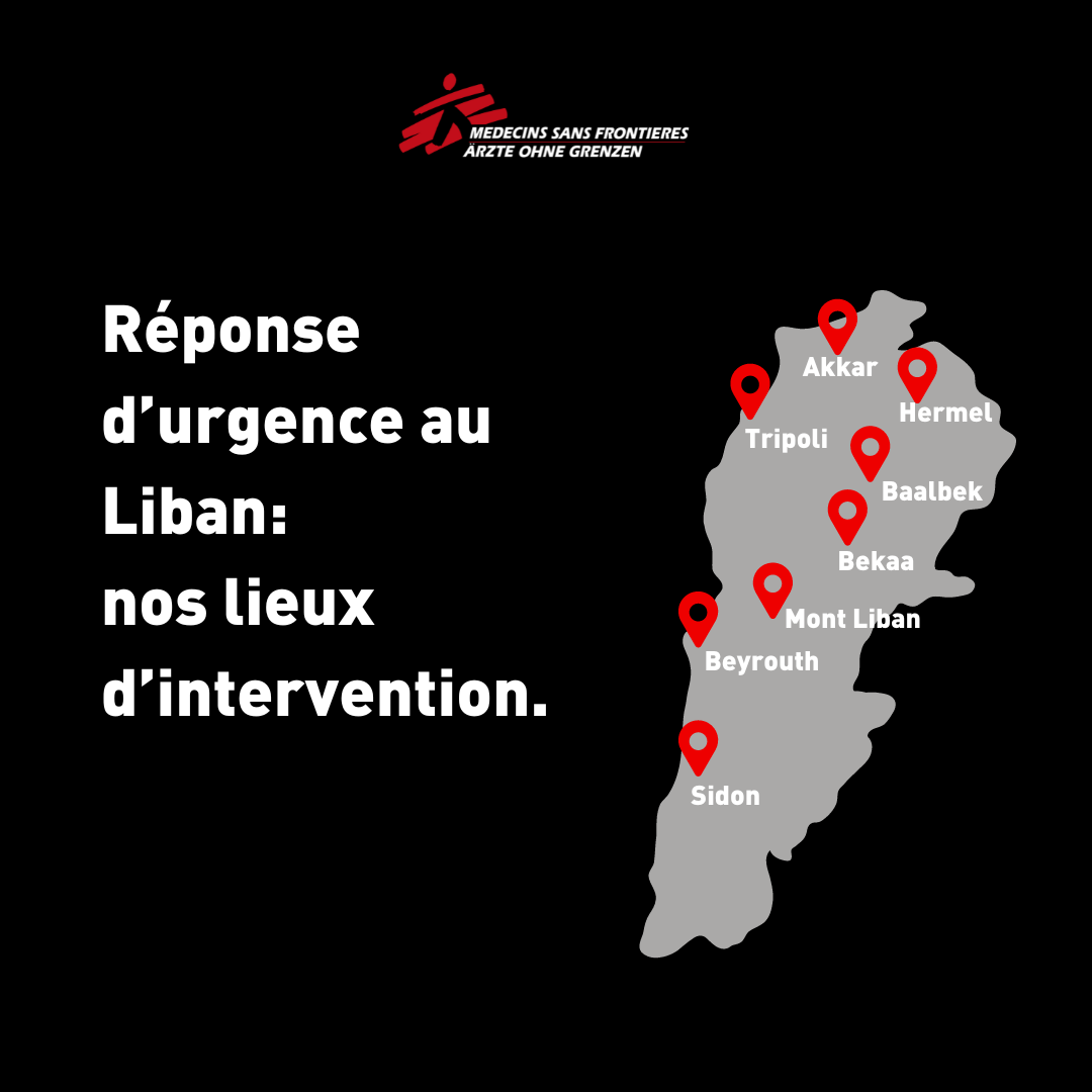 nos lieux d'interventions au Liban 