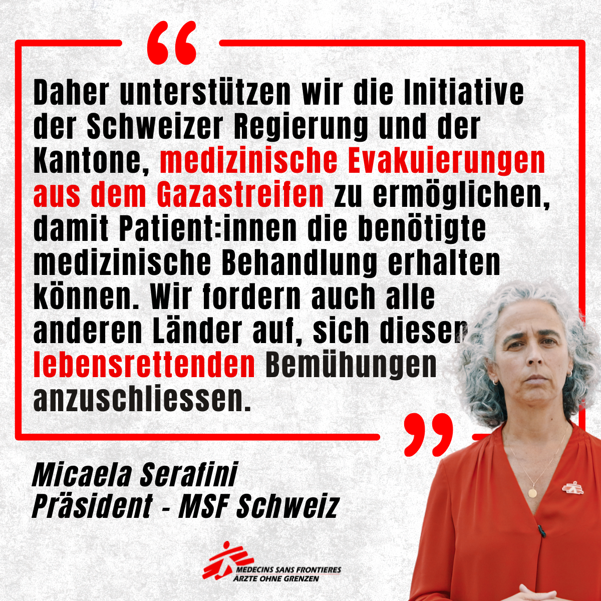 Micaela Serafini, Präsident, MSF Schweiz