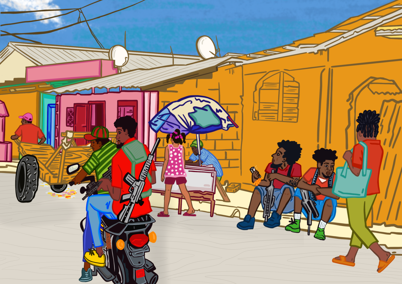 Blick auf eine Straße in Cité Soleil, einem von bewaffneten Gruppen kontrollierten Stadtteil in Haiti