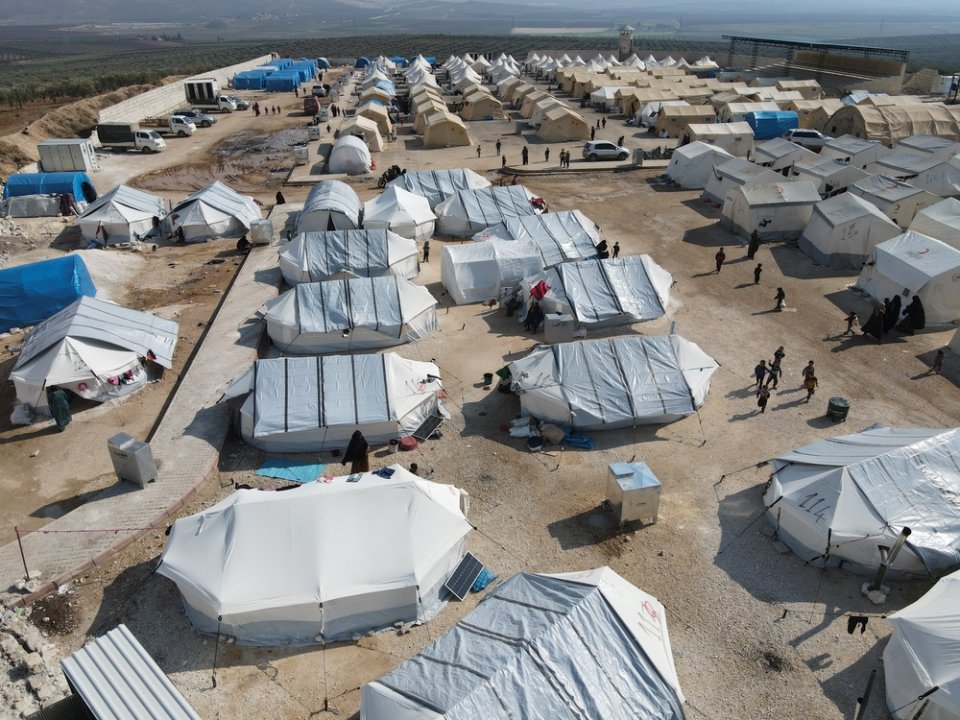 Hamam Camp in Jindires. Aleppo, Nordsyrien, März 2023.