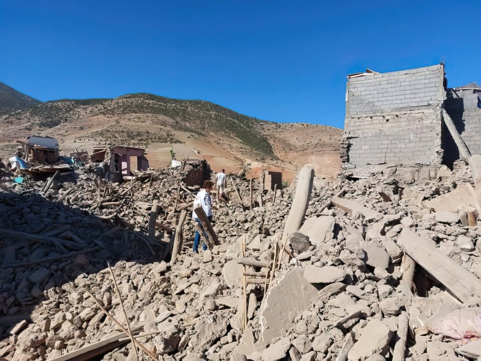 Unsere Teams prüfen die den Bedarf an Unterstützung nach dem schweren Erdbeben vom 8. September 2023 in Marokko. Tararat, 10. September 2023.