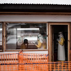 Novembre 2017 dans le centre de traitement Ebola de Bunia en République démocratique du Congo.