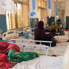 Le service d'isolement de l'hôpital de Baidoa en Somalie.