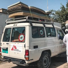 Une voiture MSF, chargée pour rejoindre la province de Paktita.