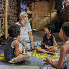 Mohamed Hussein, 65 ans, dans sa maison. Cox’s Bazar, Bangladesh. 29.06.2022