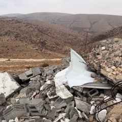 Maisons démollis  région Masafer Yatta, en Cisjordanie. Janvier 2023. 