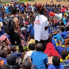 Aufklärungsveranstaltung in einer Schule. Januar 2023, Malawi.