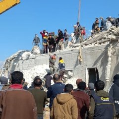 Opération d'urgence gouvernorat d'Alep. Syrie. Février 2023.