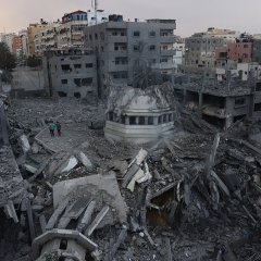 Vue des ruines à Gaza