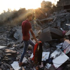 Im Süden von Gaza, inmitten von Trümmern. Oktober 2023.