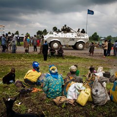 Camp de réfugiés de Kibati à 25 km au nord de Goma. République démocratique du Congo, 2008.