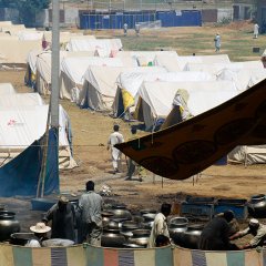 Camp de réfugiés à Mardan, en Nord-Ouest du Pakistan. Mai 2009.
